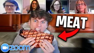 Eating MEAT In VEGAN Zoom Class!
