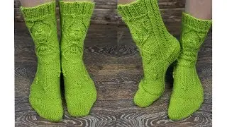 Spider Socks. Носки с Пауками. Вязание спицами