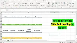 How To Set Or Use Title And Heading In Ms Excel