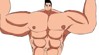Muscle Growth Animation [body transformation] ,kali muscle , skinny to muscle transformation