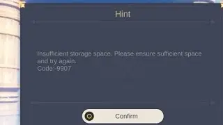 Genshin Impact Fix , insufficient storage space. Please ensure sufficient space Code:-9907 problem