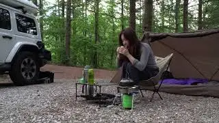 🌙 Japanese Girl ASMR Camping in the Deep Forest 🌲 Soothing Nature Sounds for Relaxation and Sleep