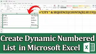 How to Create a Dynamic Numbered List in Excel - Step by Step