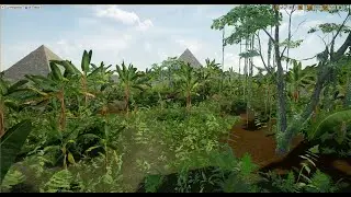 Setting up multiple procedural foliage types to create light jungle environment in UE4