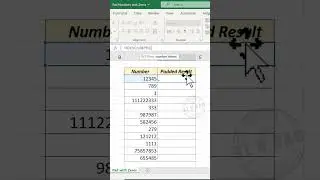 Excel trick to Pad Numbers with Zeros