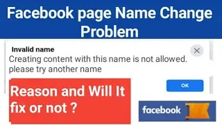 Creating Content With This Name Is Not Allowed  Try Another Name || Facebook Page || FB Page Name ||