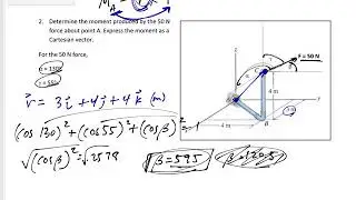 Statics - Final Exam problem 2 (3D moment)