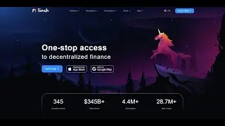 Build 1inch Web3 landing page clone with React.js & Material-UI