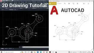 AutoCAD 2D | AutoCAD 2D Practice Drawing | AutoCAD Exercise, 2D CAD Exercises, AutoCAD 2D Tutorial