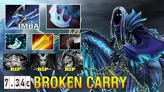 Broken Carry [Abaddon] Right Click Build 3 Hit Silence Deleted All Flying Hero Dota2 7.34c