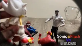 Kysworld FIGURE BATTLE  Pt 7 Anime GIGA CHAD VS SONIC & FLASH!!#figures #Sonic #kysworld  #gigachad