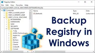 How to take backup of registry in windows 7