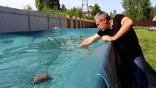 Бассейн Интекс.Как убрать воду с тента!