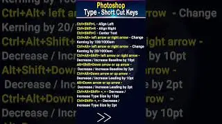 short keys for type #shortkeys #photoshopshortcuts #typetool