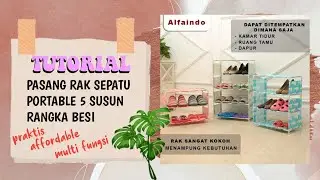 UNBOXING + TUTORIAL PASANG RAK SEPATU PORTABLE 5 SUSUN RANGKA BESI | MURAH KUAT PRAKTIS