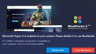 Hyper-V is enabled on your system. Please Disable it to use BlueStacks
