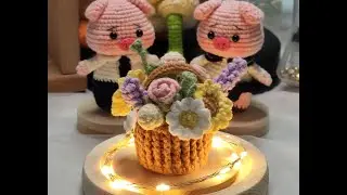 Crocheted Flower Basket Made Easy in 5 Minutes