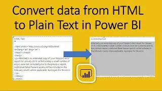 Convert data from HTML to Plain Text using Power Query for Power BI Table Visualization