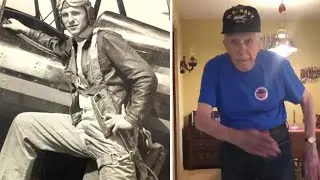 96-Year-Old WWII Veteran Performs Floss Dance on Birthday