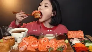 ENG SUB)Salmon party! Salmon with various veggies! mukbang ASMR Korea Real Sound Eating