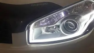 Nissan QASHQAI(Ниссан Кашкай). Тюнинг фар. ДХО(DRL) ЖЕСТЬ!!! КРАСИВО!!! студия АВТОЛАЙТ г. Запорожье