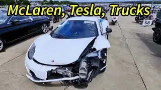 Copart Walk Around, McLaren Crashed, Won A Tesla?