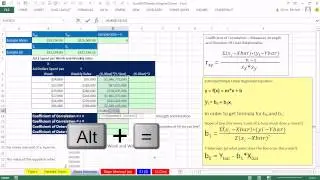 Excel 2013 Statistical Analysis #62: Calculate Slope and Intercept for Regression Line