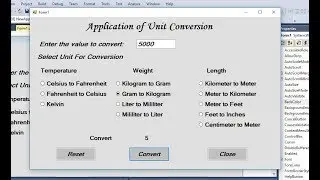 How to make Application of Unit Conversion in Visual Basic.Net Visual Studio?