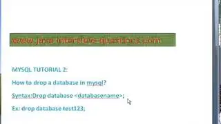 MySql Tutorial 3   How to drop a database