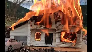 ПОЖАР В ДОМЕ! Макет сгорел!!! На канале 100 подписчиков, мы молодцы!
