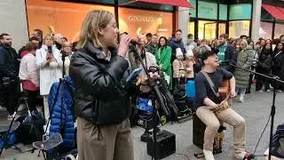 STREET performer BLEW the crowd away with his INCREDIBLE Voice - Shallow Lady Gaga | Allie Sherlock