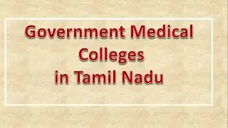 Government Medical Colleges in Tamil Nadu | Easylearnspot