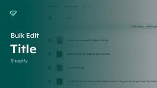Bulk Edit Shopify Titles in Vela