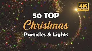 50 Top Christmas Particles and Lights | Alpha Channel | Greenscreen | No Copyright