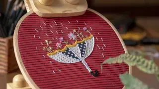 Umbrella and Flowers in the Rain - Embroidery Tutorial
