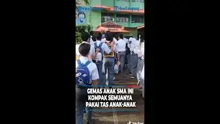 Gemas Anak SMA ini Kompak Semuanya Pakai Tas Anak-anak 