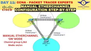 CCNA DAY 11:  Manual EtherChannel Configuration 'ON' mode Using Cisco Packet Tracer | CCNA 200 - 301