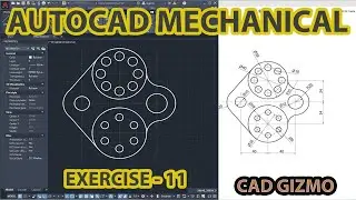 Auto-CAD 2D Mechanical Drawing | Exercise 11 | Mechanical Cad | Cad Gizmo