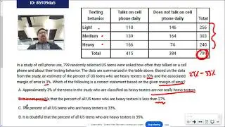 SAT Data Analysis Question #1