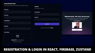 Creating Registration & Login form using React, Firebase, Tailwindcss and Zustand