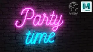 Maya + Vray 5 | Create Neon Light using VRay Mesh Light and Bloom Glare effect in VFB 