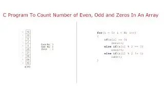 C Program To Count Number of Even, Odd and Zeros In An Array