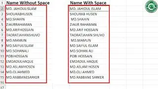 How to add space between first name and last name in Excel?