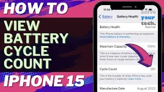 How to View Battery Cycle Count on iPhone 15