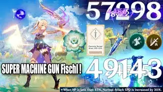 SUPER MACHINE GUN Fischl with 220% Atk Speed Showcase - Echoes Set DMG So Crazy