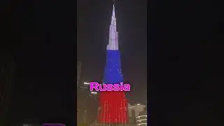 India vs Other Countries Flags on World tallest building Burj Khalifa| #shorts #usa #india