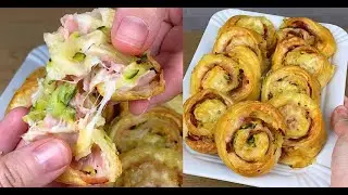 Puff pastry pinwheels with zucchini and cheese: the result is just irresistible!