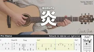 (FREE TAB) Homura 炎 Demon Slayer: Kimetsu no Yaiba the Movie  - LiSA | Fingerstyle Guitar