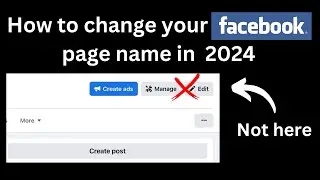 How to change your facebook page name in 2024