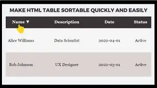 Make HTML Table Sortable: Quick and Easy with Minimal Code